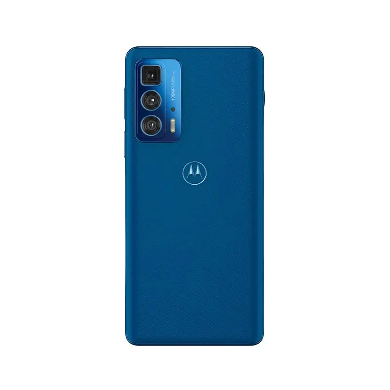 قاب پشت گوشی موبایل موتورلا moto edge 20 pro 5g رنگ آبی چرم اکو